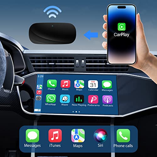 Wireless CarPlay Adapter for Factory Wired CarPlay, Converts Wired to Wireless, Fits OEM CarPlay Cars from 2017