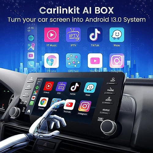 Carlinkit Android 13: 8GB + 128GB AI Box Max, 8-Core, Magic Box, Wireless CarPlay/Android Auto Support (50% Performance Boost)