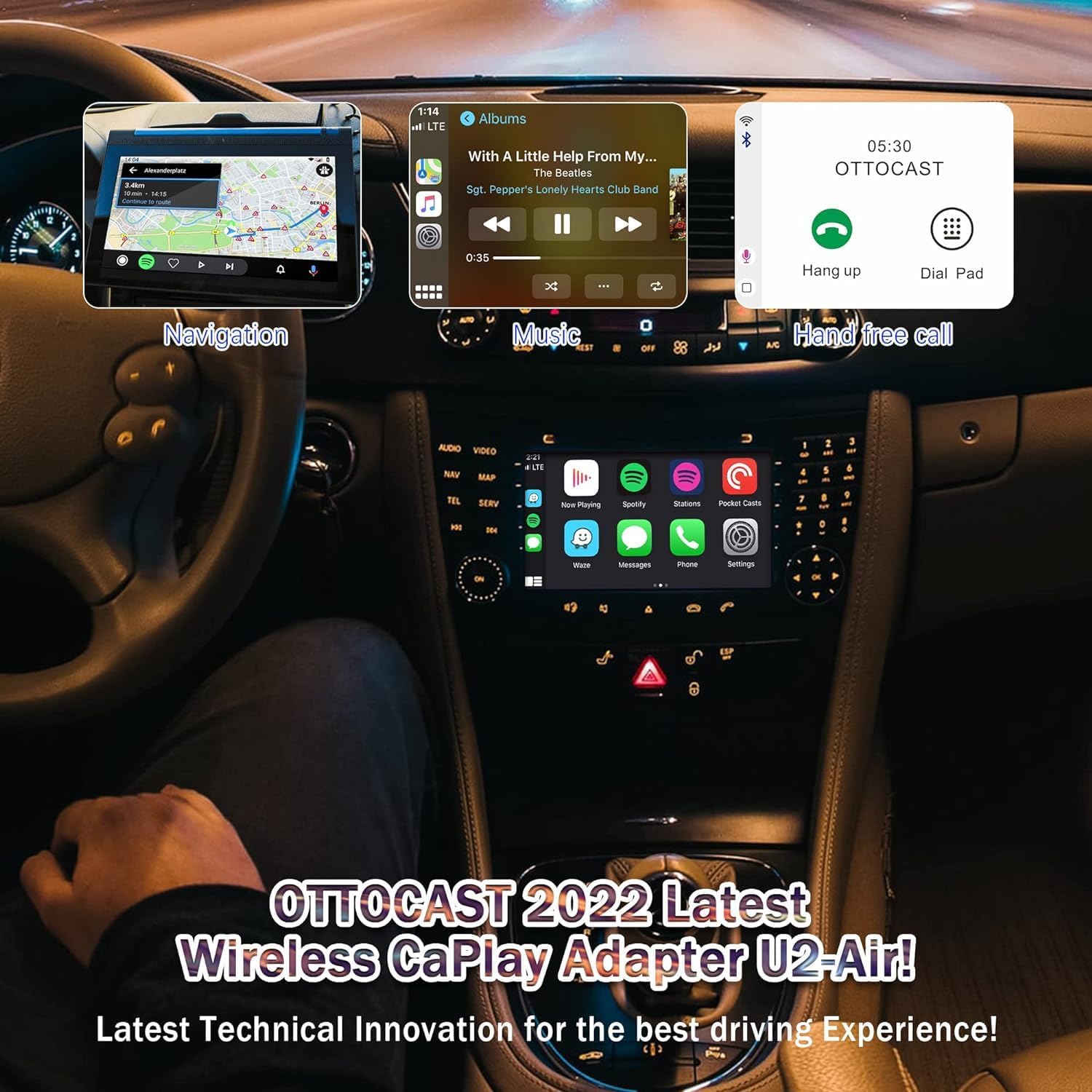 Wireless CarPlay Adapter 2024 Carplay Wireless Adapter for Cars with Factory Wired CarPlay (Year: After 2016), No Lag U2-Air