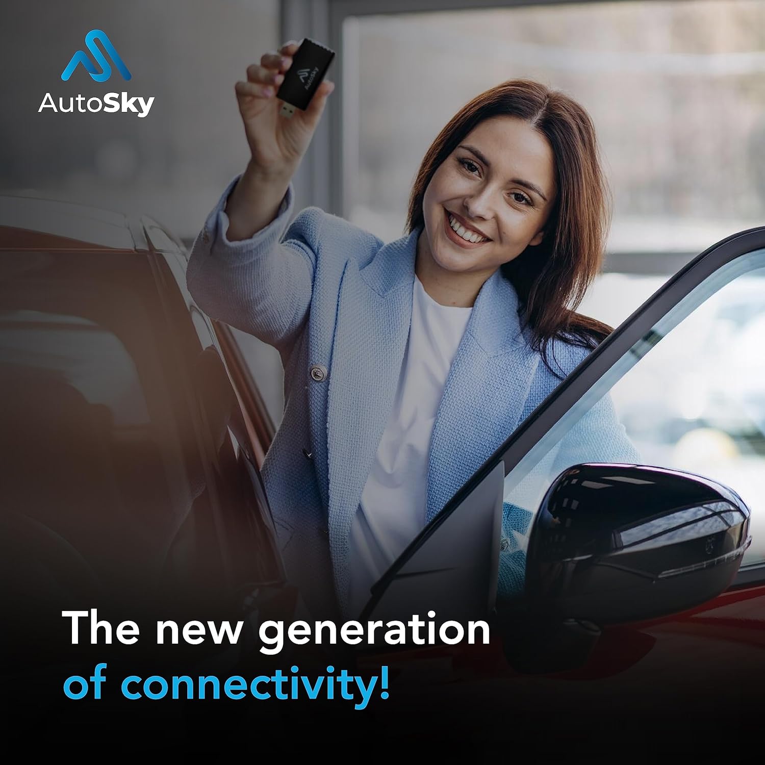 AutoSky Wireless CarPlay Adapter - Newest and Fastest 5Ghz Plug and Play - USB-C and USB-A Cables - Wired CarPlay Required